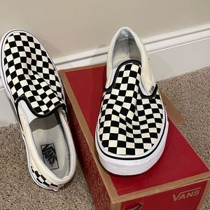 Size 11 Mens Checkered Slip On Vans